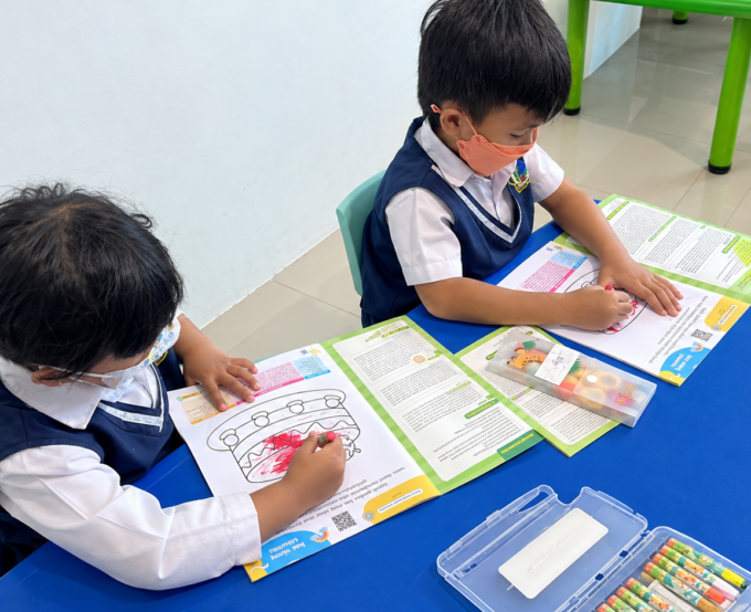 TK Danadyaksa Kids School Terapkan Langkah Antisipasi Abu Vulkanik Gunung Anak Krakatau